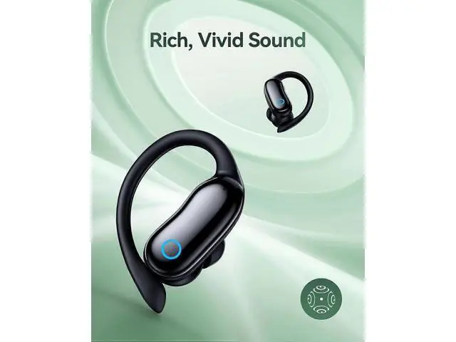 Alt view image 4 of 5 - Wireless Bluetooth Earphones 96H Playback IPX7 Waterproof Over-Ear Bass Headphones w/Mic LED Display-Black