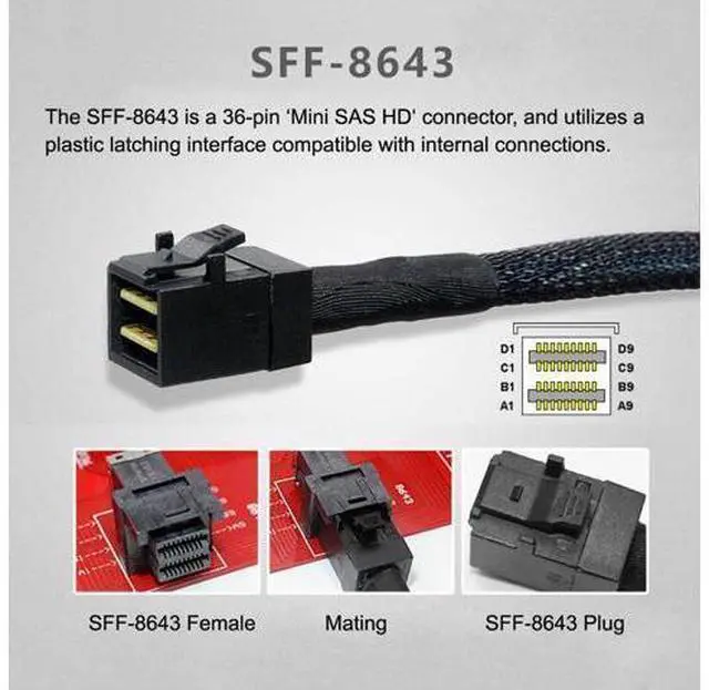 Alt view image 5 of 7 - SFF-8643 PCI-E 4.0 Female to U.2 SFF-8639 U.3 NVME PCIe PCI-Express SSD Adapter for Mainboard