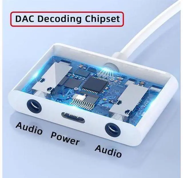 Alt view image 3 of 7 - Type C USB-C to Dual 3.5mm Audio AUX & MIC Sound Card with PD Power Charge Adapter Compatible with Laptop Tablet Phone