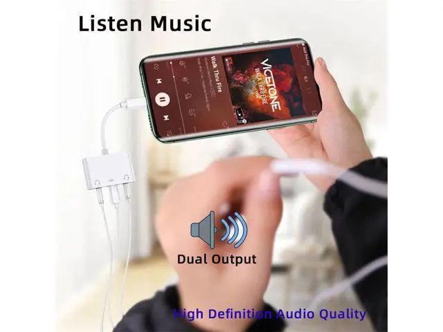 Alt view image 4 of 7 - Type C USB-C to Dual 3.5mm Audio AUX & MIC Sound Card with PD Power Charge Adapter Compatible with Laptop Tablet Phone