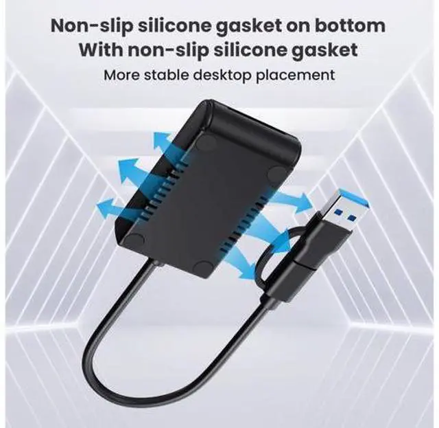 Alt view image 6 of 7 - USB 3.0 USB-C Type-C Type-A to NVME M-Key M.2 NGFF SATA SSD Docking Horizontal External Cable Enclosure RTL9210B Chipset