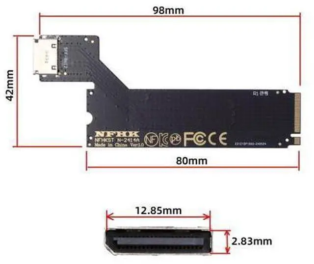 Alt view image 2 of 7 - PCI-E 4.0 M.2 M-Key to Oculink SFF-8612 SFF-8611 Host Adapter for 2024 ThinkBook 14+ AMD8845 External Graphics Card & SSD