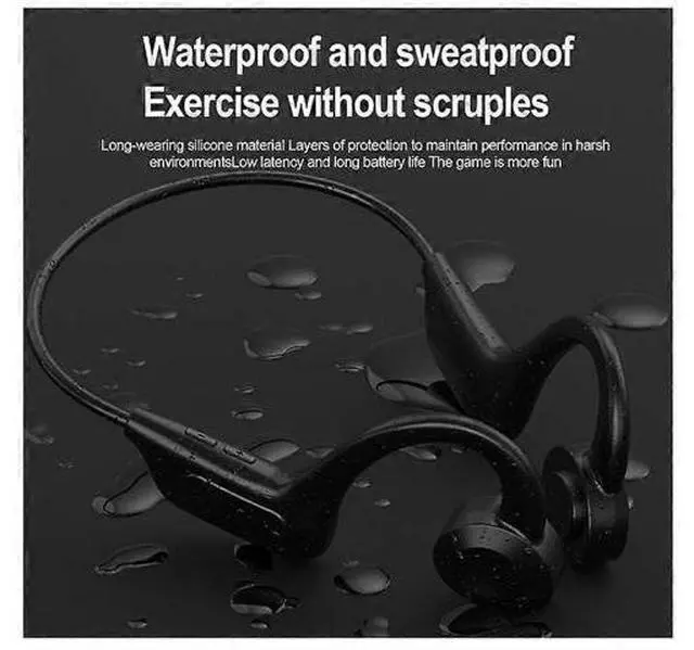Alt view image 2 of 5 - Wireless Bone Conduction Headphones - Open-Ear Sweatproof, 7H Playback, Bluetooth 5.0 (Black)
