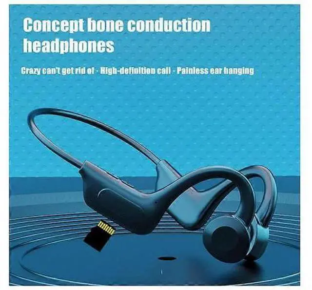 Alt view image 3 of 5 - Wireless Bone Conduction Headphones - Open-Ear Sweatproof, 7H Playback, Bluetooth 5.0 (Black)
