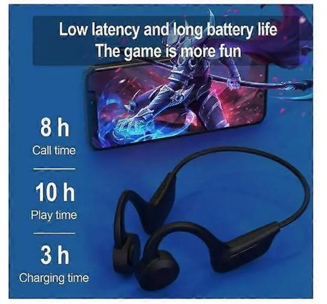 Alt view image 4 of 5 - Wireless Bone Conduction Headphones - Open-Ear Sweatproof, 7H Playback, Bluetooth 5.0 (Black)