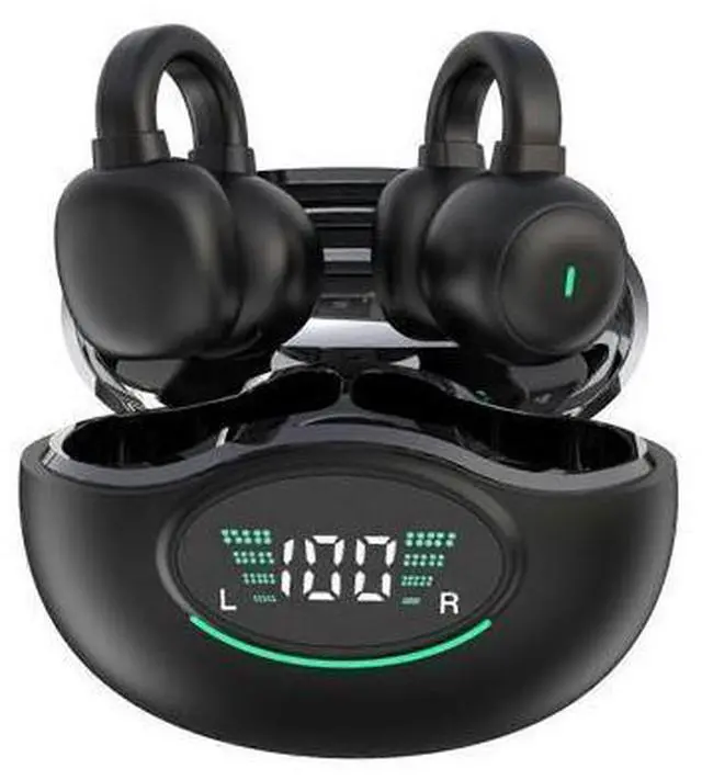 Main image of Wireless Bone Conduction Headphones Bluetooth 5.3, 42H Playtime, Open-Ear Clip Design for Running & Exercise (Black)