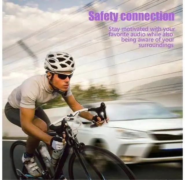 Alt view image 2 of 5 - Wireless Bone Conduction Headphones Bluetooth 5.3, Open Ear Clip Design, HIFI Sound, IPX5 Waterproof (White)