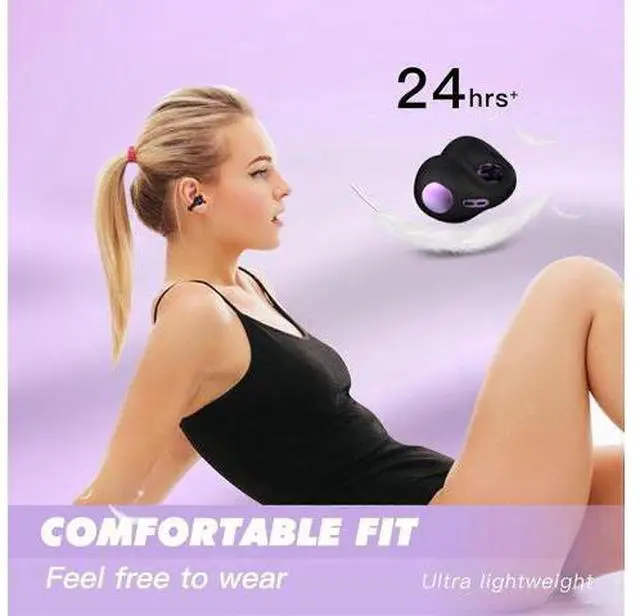 Alt view image 4 of 5 - Wireless Bone Conduction Headphones Bluetooth 5.3, Open Ear Clip Design, HIFI Sound, IPX5 Waterproof (White)