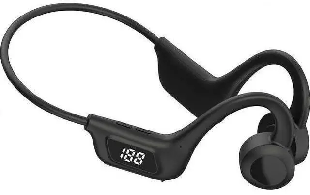 Main image of Wireless Bone Conduction Headphones, Bluetooth 5.3 Open-Ear Sweatproof for Running, Cycling, Hiking - Black