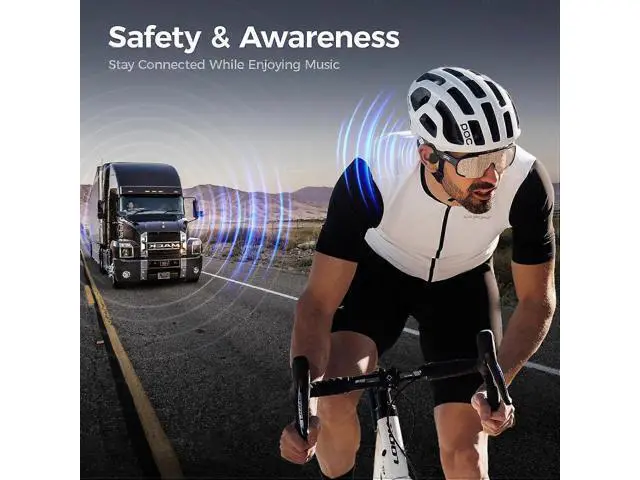 Alt view image 5 of 5 - Wireless Bone Conduction Headphones, Open-Ear Bluetooth 5.3, 10H Play, IP55 Waterproof, White