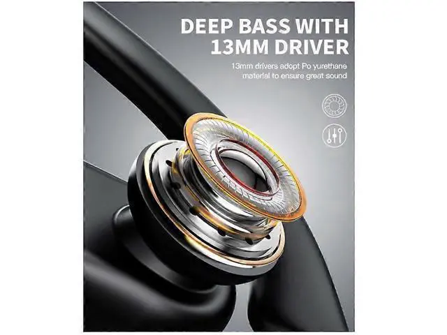Alt view image 3 of 5 - Wireless Earbuds Bluetooth 5.3, 120H Playback, Noise Cancelling, IPX7 Waterproof Sport Headphones (Black)