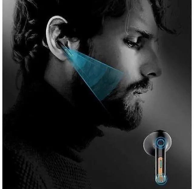 Alt view image 5 of 5 - Wireless Earbuds Bluetooth 5.3, LED Display, Fast Charging, Waterproof In-Ear Headphones (Black)