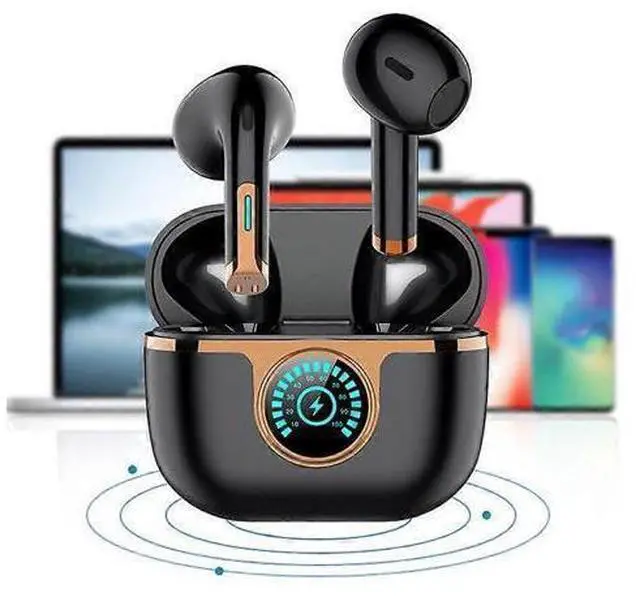 Alt view image 3 of 5 - Wireless Earbuds Bluetooth 5.3, LED Display, Fast Charging, Waterproof In-Ear Headphones (Black)