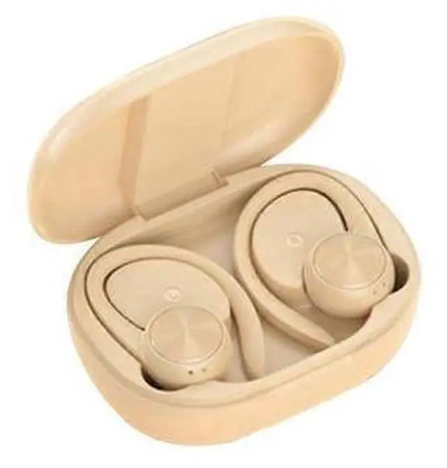 Main image of Wireless Earhook Bluetooth Headset with Mic, Noise Cancelling, Secure Fit for iPhone/Android (Yellow)