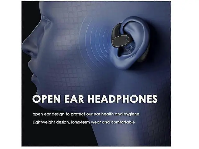 Alt view image 2 of 5 - X6 Open Ear Bluetooth 5.0 Headphones - Wireless Air Conduction, Waterproof, Secure Earhooks (Black)