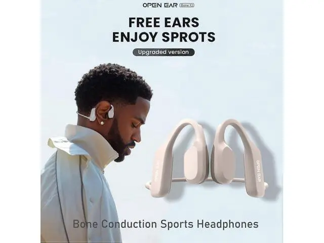 Alt view image 4 of 5 - X9 Bone Conduction Headphones - Wireless Bluetooth 5.2, Open Ear Sport, Waterproof & Noise Cancelling Mic