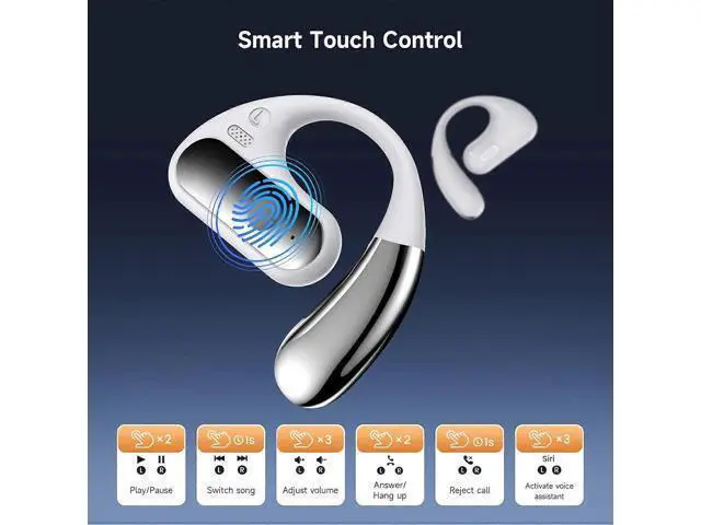 Alt view image 5 of 5 - YYK-Q28 Open-Ear Bluetooth 5.3 Earbuds, 50H Playtime, LED Display, Sports Ear Hooks
