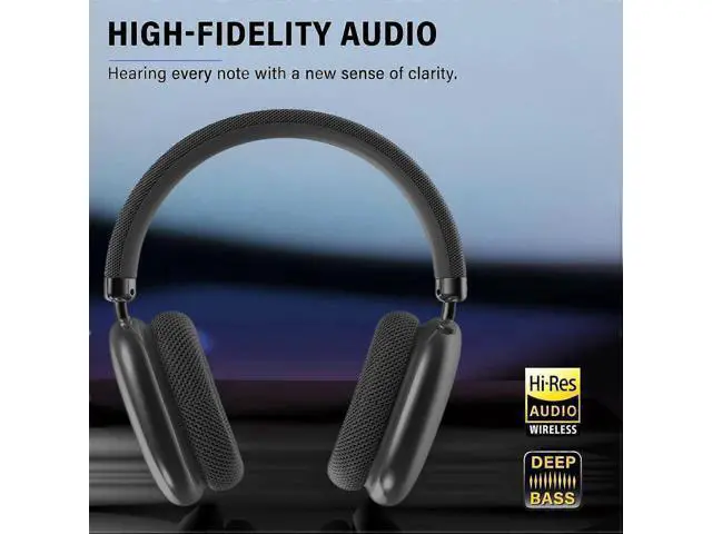 Alt view image 2 of 5 - Wireless Over-Ear Headphones with Active Noise Cancelling, 24H Playtime, HiFi Sound & Mic