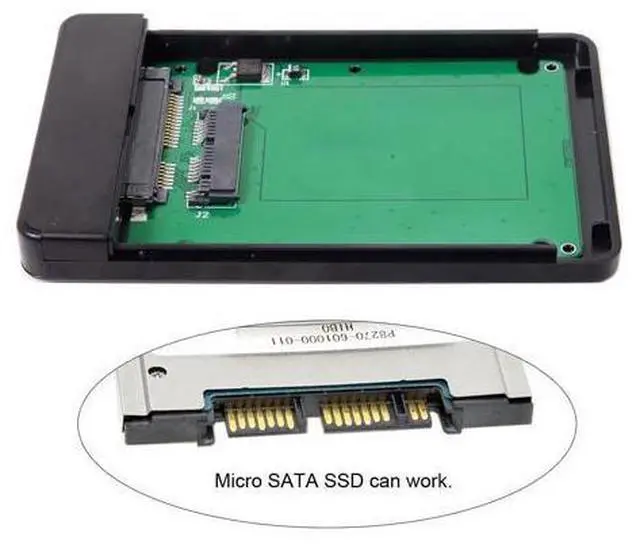 Alt view image 2 of 7 - USB 3.1 Type-C USB-C to 1.8 inch Micro SATA 16pin 7+9 SSD to External Hard Disk Enclosure