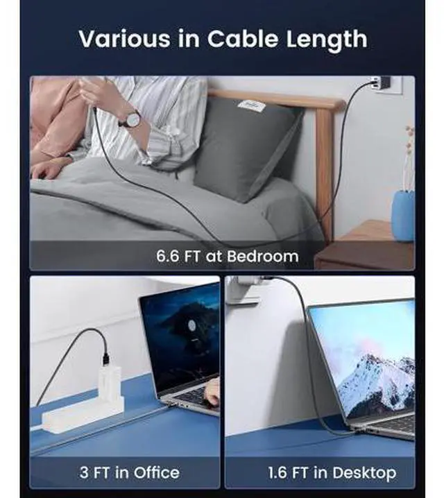 Alt view image 4 of 7 - USB C to C Cable 100W, PD 5A Type C Fast Charging Cable, Braided Nylon USB-C Cable Cord, Compatible with iPhone 15/15 Pro/15 Plus/15 Pro Max, MacBook, iPad, Samsung, Pixel ect