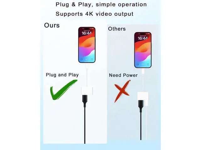 Alt view image 6 of 7 - USB C to HDMI Adapter for iPhone 16 15 to TV 4K Sync Screen Connector Cable Type C Digital AV Adapter for TV/Projector/Monitor No Power Needed
