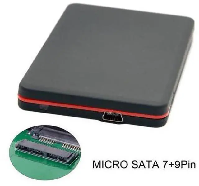 Alt view image 2 of 7 - USB2.0 480Mbps to 1.8 inch Micro SATA 16pin 7+9 SSD HDD External Hard Disk Enclosure
