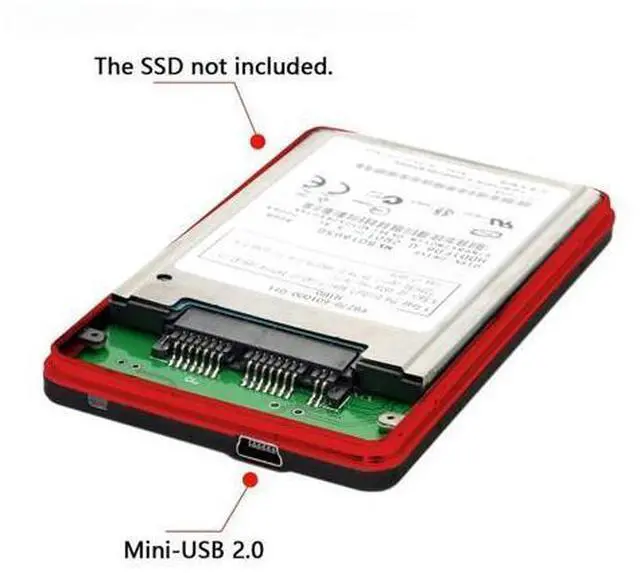 Alt view image 5 of 7 - USB2.0 480Mbps to 1.8 inch Micro SATA 16pin 7+9 SSD HDD External Hard Disk Enclosure