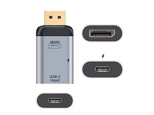 Alt view image 3 of 6 - USB-C Type C Female Source to Displayport DP Sink HDTV & PD Power Adapter 4K 60hz 1080p for Phone & Laptop