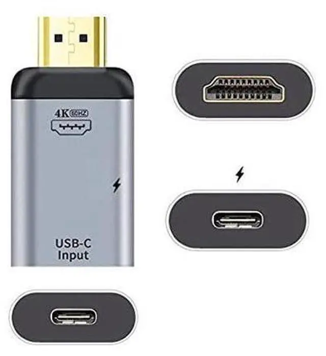 Alt view image 3 of 7 - USB-C Type C Female Source to HDMI Sink HDTV & PD Power Adapter 4K 60hz 1080p for Phone & Laptop