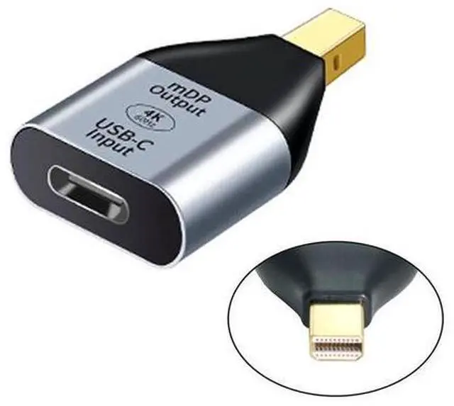 Alt view image 2 of 7 - USB-C Type C Female Source to Mini Displayport DP HDTV Adapter 4K 60hz 1080p for Tablet & Phone & Laptop