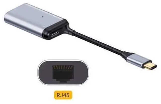 Alt view image 5 of 7 - USB-C Type-C USB3.1 to 1000Mbps Gigabit Ethernet Network LAN Adapter with Female PD Power Port