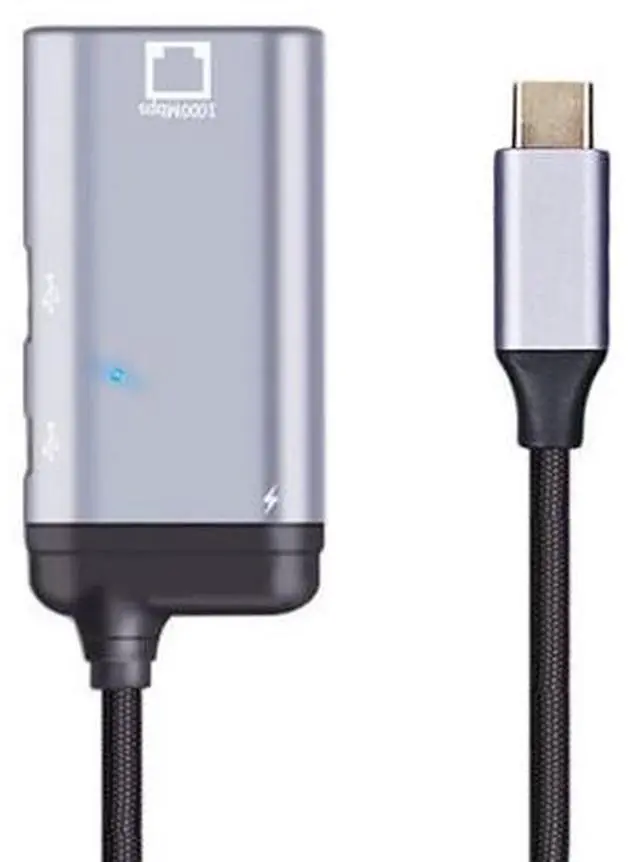 Alt view image 3 of 7 - USB-C Type-C USB3.1 to 1000Mbps Gigabit Ethernet Network LAN Adapter with Female PD Power Port
