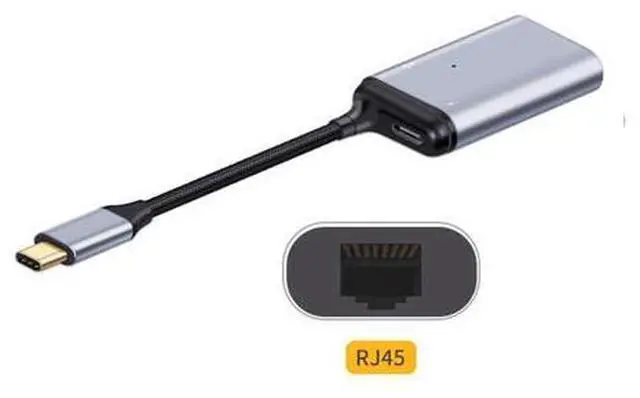 Alt view image 6 of 7 - USB-C Type-C USB3.1 to 1000Mbps Gigabit Ethernet Network LAN Adapter with Female PD Power Port