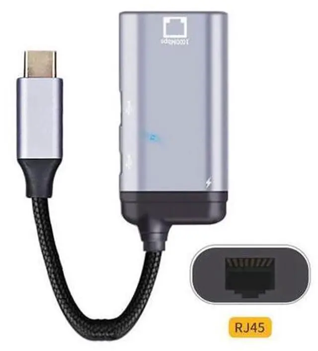 Alt view image 7 of 7 - USB-C Type-C USB3.1 to 1000Mbps Gigabit Ethernet Network LAN Adapter with Female PD Power Port
