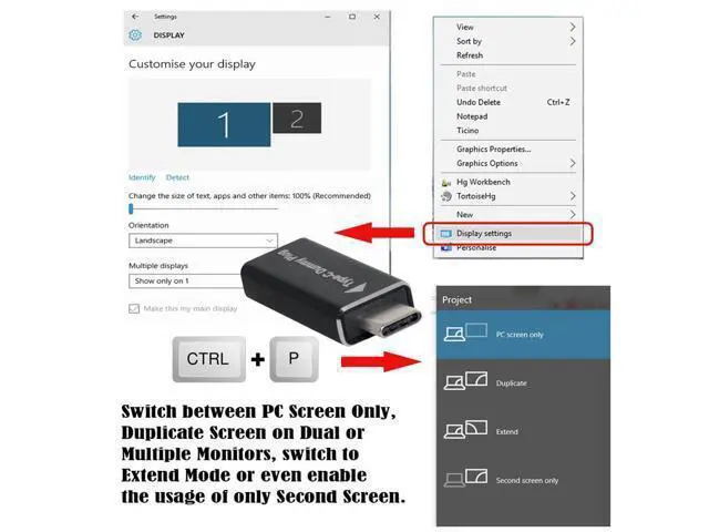 Alt view image 2 of 7 - Virtual Display Adapter USB-C Type-C DDC EDID Dummy Plug Headless Ghost Display Emulator 1920x1080p@60Hz