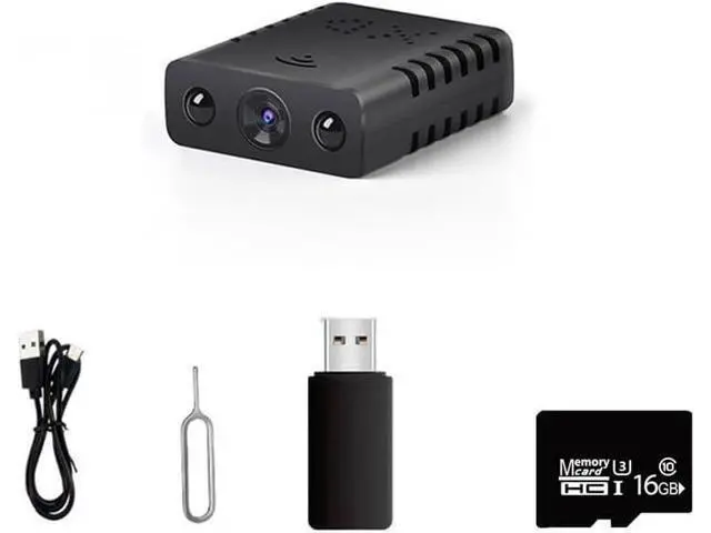 Alt view image 7 of 7 - XD Mini Camera with 16G SD Card, 1080P HD Small Security Camera, Night Vision Portable Nanny Cam, No WiFi Needed for Home Office Car Indoor Outdoor Monitoring
