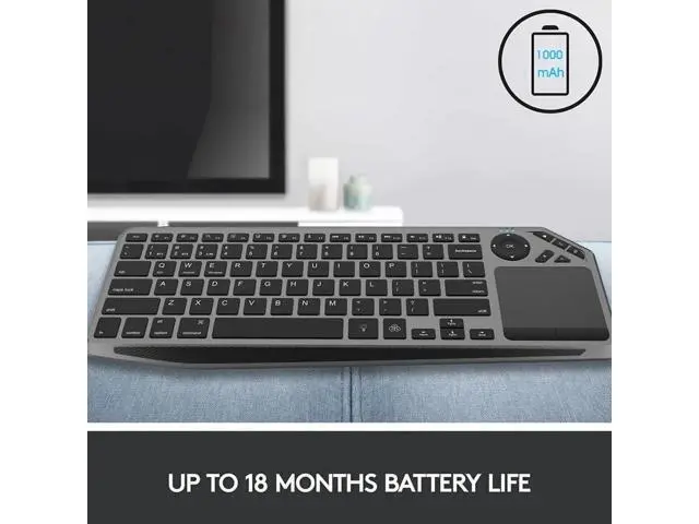 Alt view image 7 of 7 - 2.4G Wireless Bluetooth Dual Mode Connection TV Keyboard with Touchpad Media Control Multimedia Rechargeable 7Color Backlit Keyboard for Computer, Smart TV, Desktop, Laptop, iPad, Tablet