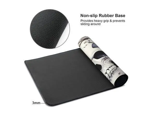 Alt view image 3 of 5 - 35.4 x 15.7 in, Waterproof XXL Large Mouse Pad for Desk, Extended Keyboard Mouse Mat for Computer Office, Big Laptop Mouse pad, Gaming Pc-White Skull&Flowers