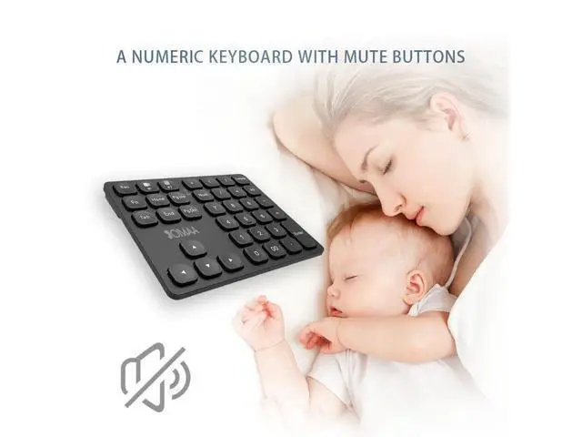 Alt view image 4 of 7 - 36 Keys Bluetooth Numeric keypad Portable Mini Financial Accounting Rechargeable Number pad Ultra-Silent for iPad Laptop,Mac, iMac, Tablet, PC and Desktop (Black)