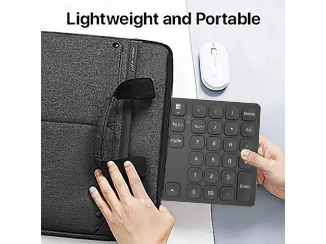 Alt view image 7 of 7 - 36 Keys Bluetooth Numeric keypad Portable Mini Financial Accounting Rechargeable Number pad Ultra-Silent for iPad Laptop,Mac, iMac, Tablet, PC and Desktop (Black)