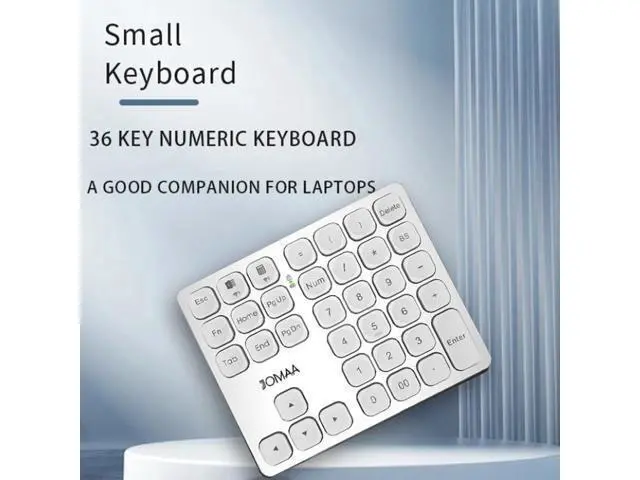 Alt view image 2 of 7 - 36 Keys Bluetooth Numeric keypad Portable Mini Financial Accounting Rechargeable Number pad Ultra-Silent for iPad Laptop,Mac, iMac, Tablet, PC and Desktop (Silver)