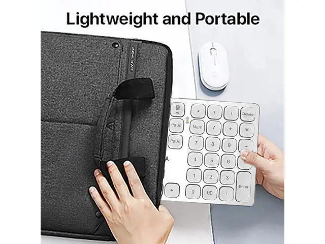 Alt view image 6 of 7 - 36 Keys Bluetooth Numeric keypad Portable Mini Financial Accounting Rechargeable Number pad Ultra-Silent for iPad Laptop,Mac, iMac, Tablet, PC and Desktop (Silver)