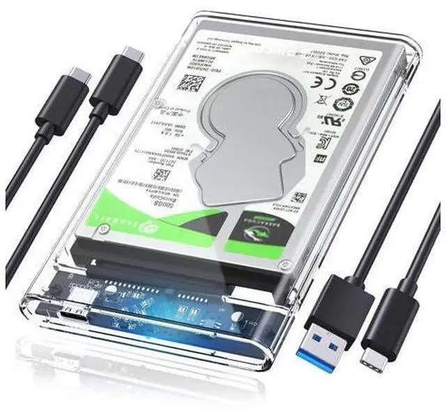Main image of 2.5'' Hard Drive Enclosure Type-C USB 3.1 Gen2 to SATA 6Gbps Computer External HDD Enclosure for 7 9.5mm HDD SSD Support UASP Compatible with MacOS Windows -2139C3-G2