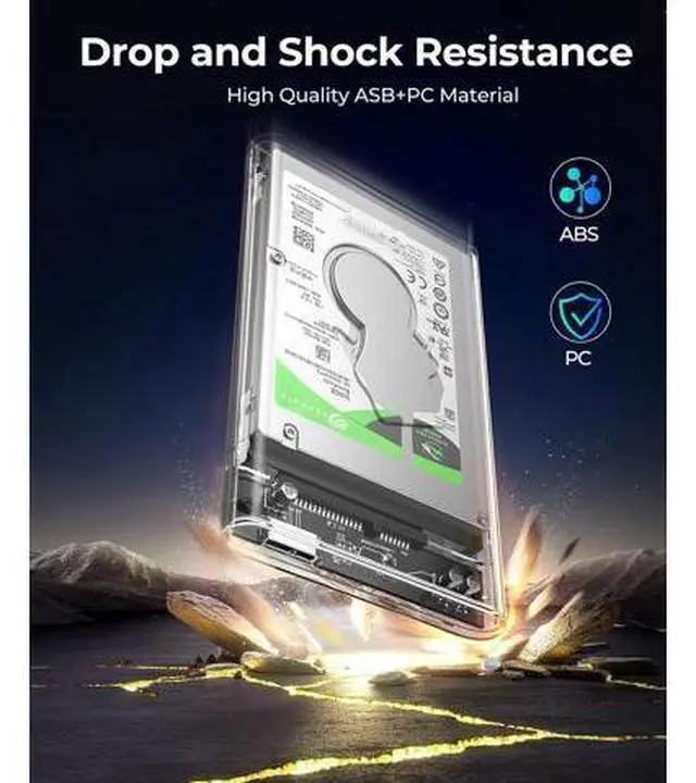 Alt view image 6 of 7 - 2.5'' Hard Drive Enclosure Type-C USB 3.1 Gen2 to SATA 6Gbps Computer External HDD Enclosure for 7 9.5mm HDD SSD Support UASP Compatible with MacOS Windows -2139C3-G2