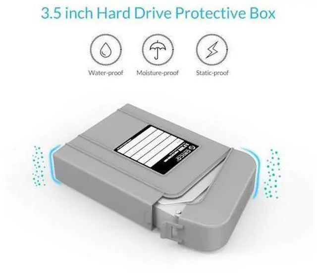 Alt view image 2 of 7 - 5 Packs 3.5inch Hard Drive Case Protective Box Storage Case Cover Organization Shell for Shockproof Slashproof and Dustproof for Gray-PHI-5S