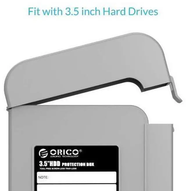 Alt view image 4 of 7 - 5 Packs 3.5inch Hard Drive Case Protective Box Storage Case Cover Organization Shell for Shockproof Slashproof and Dustproof for Gray-PHI-5S