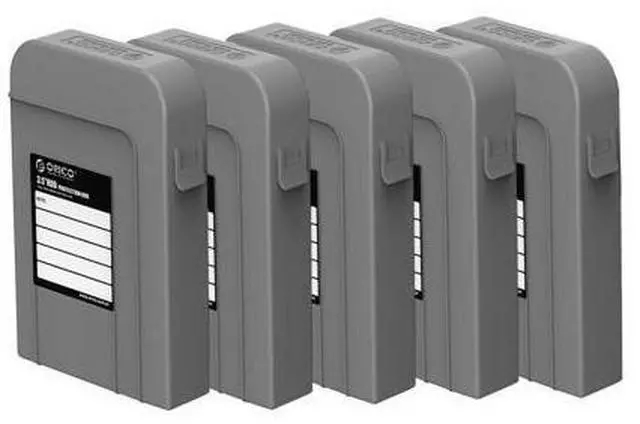 Alt view image 6 of 7 - 5 Packs 3.5inch Hard Drive Case Protective Box Storage Case Cover Organization Shell for Shockproof Slashproof and Dustproof for Gray-PHI-5S