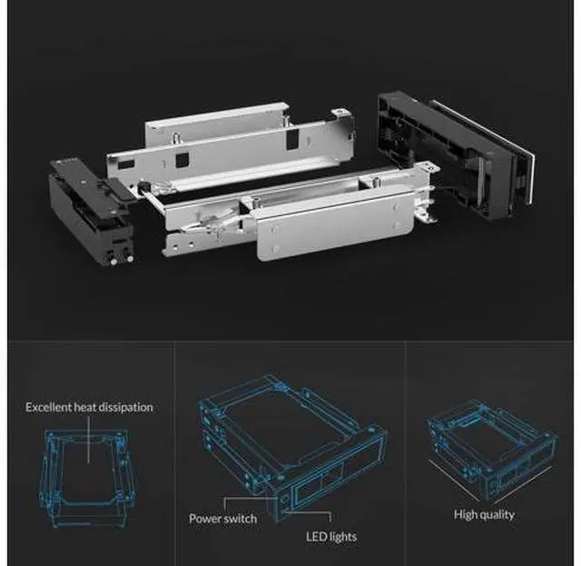 Alt view image 5 of 7 - 5.25 Trayless Hot Swap Mobile Rack CD-ROM 3.5 inch Internal SATA Hard Drive SSD Adapter-1106SS