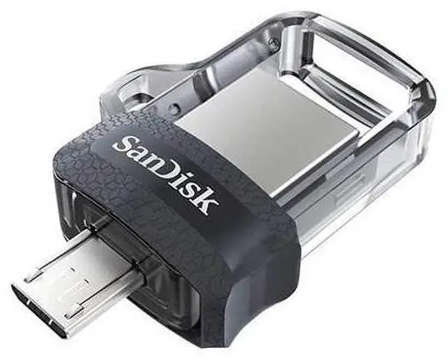 Main image of 64GB Ultra Dual Drive m3.0, microUSB and USB Type-A, High-speed USB 3.0,, Retractable design for Android Devices and Computers - SDDD3-064G-G46, Black