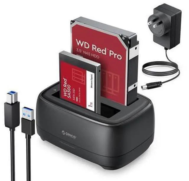 Main image of Dual Bay Hard Drive Docking Station USB 3.0 to SATA III for 3.5inch HDD Max Up to 40TB Support UASP Tool-Free for Files Backup/Game Load (Without Cloner Function)-DD28